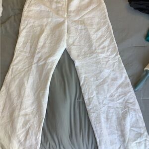 LOFT White Julie Curvy Trousers
